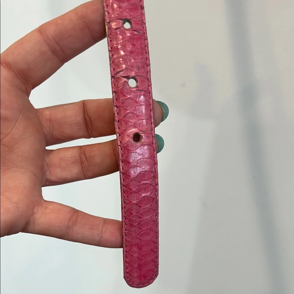 Vintage Milor Genuine Snake Pink Slim Belt Women’s medium large